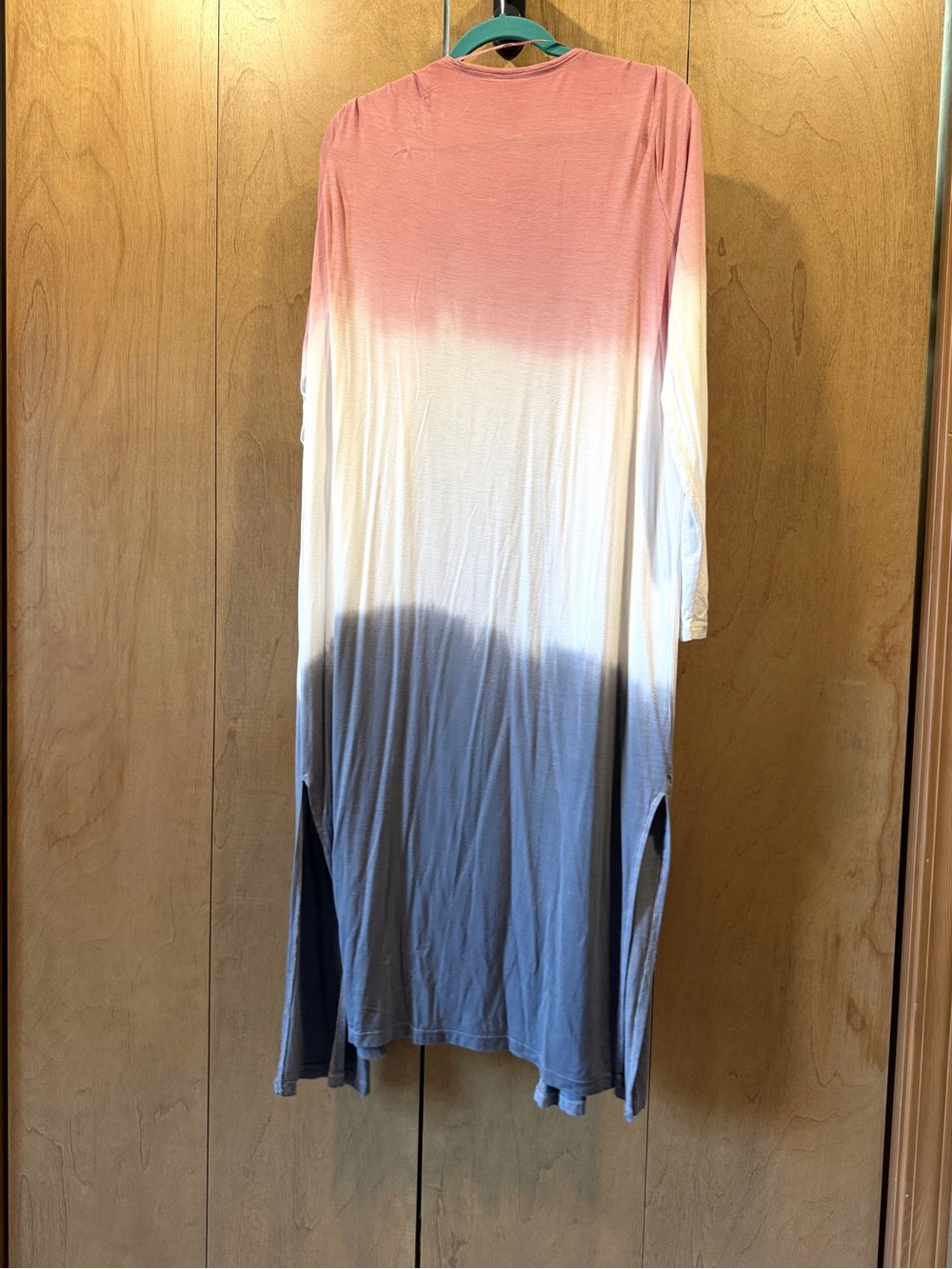 ADY P 1X Long Ombre Duster Cardigan in Rose to gray lightweight with stretch - Picture 4 of 4